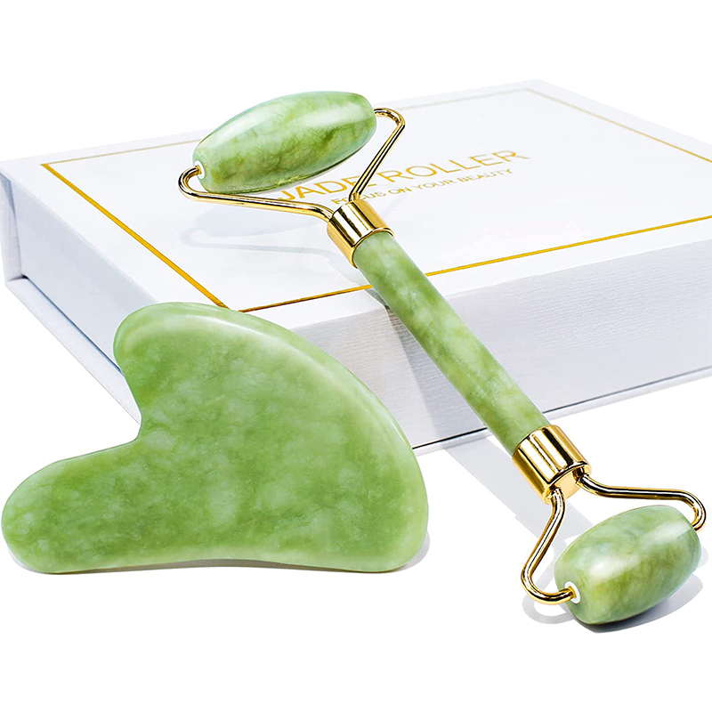 Jade roller for face yoga exercises